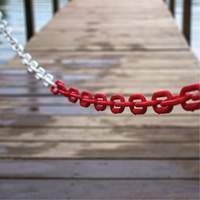 Chaîne de barri&egrave;re en plastique &agrave; deux couleurs, Vert/Blanc NTL Industrial