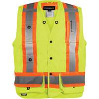 High-Visibility Surveyor's Vest, High Visibility Orange, Small, Polyester NTL Industrial