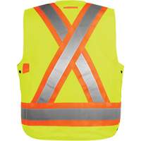 High-Visibility Surveyor's Vest, High Visibility Orange, Small, Polyester NTL Industrial