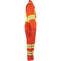 High-Visibility Unlined Coveralls, Small, High Visibility Orange NTL Industrial