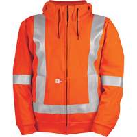 High-Visibility Wind Resistant Zip-Front Sweatshirt with DetachableHood, Men's, Small, High Visibility Orange, 27.7 cal/cm² NTL Industrial