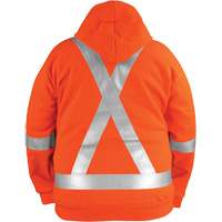 High-Visibility Wind Resistant Zip-Front Sweatshirt with DetachableHood, Men's, Small, High Visibility Orange, 27.7 cal/cm² NTL Industrial