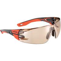 RUSH+ 2.0 M/L Safety Glasses with Black & Red Frame, Copper Lens, Anti-Fog/Anti-Scratch, ANSI Z87+ NTL Industrial