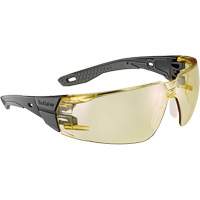 RUSH+ 2.0 M/L Safety Glasses with Black & Grey Frame, Amber Lens, Anti-Fog/Anti-Scratch, ANSI Z87+ NTL Industrial