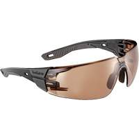 RUSH+ 2.0 M/L Safety Glasses with Black & Grey Frame, Bronze Lens, Anti-Fog/Anti-Scratch, ANSI Z87+ NTL Industrial