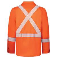 Avenger 7 oz Deluxe Segmented Striped High-Visibility Work Shirt, Style 652, Men's, Small, Orange NTL Industrial