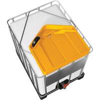 Grand entonnoir jaune en poly&eacute;thyl&egrave;ne r&eacute;sistant aux produits chimiques pour GRV, capacit&eacute; de 3,9 gal. NTL Industrial