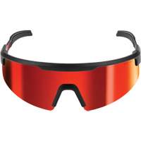 Wraparound Safety Glasses, Red/Mirror Lens, Anti-Scratch, ANSI Z87+/Meets/Exceeds CSA Z94.3 NTL Industrial