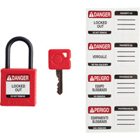 Velocity Compact Safety Lockout Padlocks, Red, Keyed Alike, Nylon, 1-1/4" Width NTL Industrial