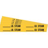 Marqueurs de tuyau avec espace vierge suivi de LB. Steam, Autocollant, 1-1/8" h x 7" la, Noir sur jaune NTL Industrial