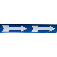 Arrow Pipe Markers, Self-Adhesive, 4" H x 12" W, White on Blue NTL Industrial