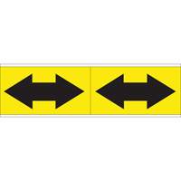Dual Direction Arrow Pipe Markers, Self-Adhesive, 2-1/4" H x 7" W, Black on Yellow SI726 | NTL Industrial