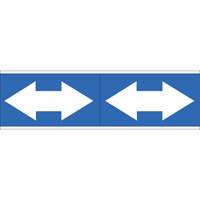 Dual Direction Arrow Pipe Markers, Self-Adhesive, 2-1/4" H x 7" W, White on Blue SI727 | NTL Industrial