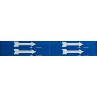 Marqueurs de tuyau avec flèches, Autocollant, 1-1/8" h x 7" la, Blanc/bleu SI731 | NTL Industrial