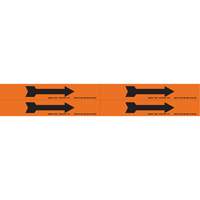 Arrow Pipe Markers, Self-Adhesive, 1-1/8" H x 7" W, Black on Orange SI734 | NTL Industrial