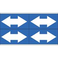 Dual Direction Arrow Pipe Markers, Self-Adhesive, 1-1/8" H x 7" W, White on Blue SI738 | NTL Industrial