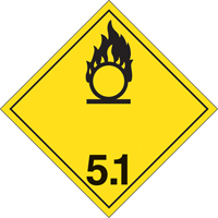 Oxidizer TDG Placard, Adhesive Vinyl NTL Industrial