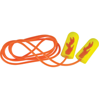 Bouchons d'oreilles éclat néon jaune E-A-Rsoft, Vrac - Sac en poly, Avec cordon SJ428 | NTL Industrial