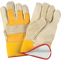 Abrasion-Resistant Winter-Lined Fitters Gloves, Large, Grain Cowhide Palm, Foam Fleece Inner Lining SM611R | NTL Industrial