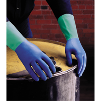 Protector Gloves, Size 6/Small/6.5, 13" L, Nitrile/Rubber Latex, Flock-Lined Inner Lining, 28-mil NTL Industrial