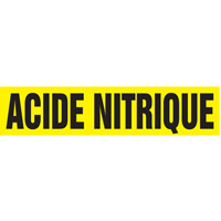 "Acide Nitrique" Pipe Markers, Self-Adhesive, 2-1/2" H x 12" W, Black on Yellow SQ302 | NTL Industrial