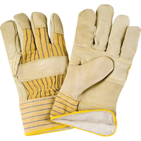 Winter-Lined Patch-Palm Fitters Gloves, Large, Grain Cowhide Palm, Cotton Fleece Inner Lining SR521R | NTL Industrial