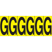 Individual Adhesive Letter Markers, G, 2-15/16" H, Black on Yellow NTL Industrial