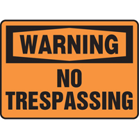 "No Trespassing" Sign, 7" x 10", Vinyl, English SS665 | NTL Industrial