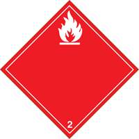 Flammable Gases TDG Placard, Plastic NTL Industrial