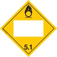 Oxidizer TDG Placard, Adhesive Vinyl NTL Industrial