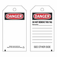Self-Laminating Safety Tags, Polyester, 3" W x 5-3/4" H, English NTL Industrial