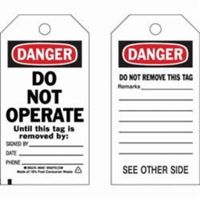 Self-Laminating Safety Tags, Polyester, 3" W x 5-3/4" H, English SX346 | NTL Industrial