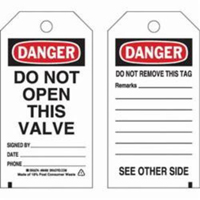Self-Laminating Safety Tags, Polyester, 3" W x 5-3/4" H, English SX348 | NTL Industrial