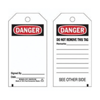 Accident Prevention Tags, Polyester, 3" W x 5-3/4" H, English SX827 | NTL Industrial