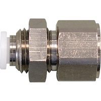 Topfit Female Threaded Bulkhead Connector Fitter, 1/4" Dia, Polymer NTL Industrial