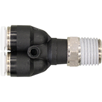 Topfit Male Threaded Y-Connector Fitting, 1/4" Dia, Polymer NTL Industrial