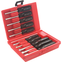 Metric Drilled Shaft Nut Driver Set With Red Plastic Case - 10 Pieces TBH971 | NTL Industrial