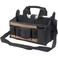 Center Tray Tool Bag, Canvas, 16 Pockets, Black NTL Industrial