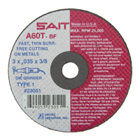 Cut-Off Wheel (A36T), 3" x 0.035", 3/8" Arbor, Type 1, Aluminum Oxide, 25000 RPM NTL Industrial