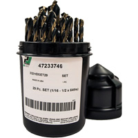 Jeu de forets robustes, 29 morceaux, Acier rapide NTL Industrial