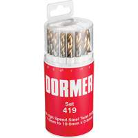 Jobber Drill Bit Set, 19 Pieces, High Speed Steel NTL Industrial