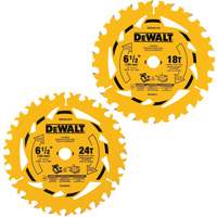 Circular Saw Blade Combo Pack, 6-1/2", 18/24 Teeth, Wood Use NTL Industrial