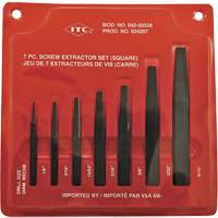 ISE-7 Ensemble d'extracteurs de vis carr&eacute;es 7 pi&egrave;ces, Pour vis de 1/8" - 9/16" NTL Industrial
