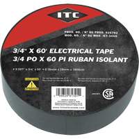 IET-3460 Electrical Tape, 19 mm (3/4") x 18.28 m (60'), Black NTL Industrial