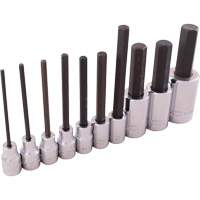 SAE Hex Head Socket Set, Hex, 1/2"/3/8" Drive, 10 Pcs NTL Industrial