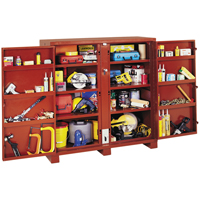 Jobsite Shelf Cabinet, Steel, 47.5 Cubic Feet, Red NTL Industrial