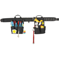 20 Pocket Tool Belt Combo, Polyester, Black NTL Industrial