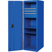 RX Series Side Cabinet, 3 Drawers, 19" W x 25" D x 61" H, Blue TEQ494 | NTL Industrial