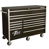 RX Series Rolling Tool Cabinet, 12 Drawers, 55" W x 25" D x 46" H, Black TEQ500 | NTL Industrial