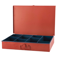 Compartment Box With 12 Adjustable Compartments, 12" D x 18" W x 3" H, Red NTL Industrial